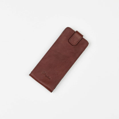 Handmade Leather Glasses Case - Snap Fastener, Authentic Estonian Design - Arctic Elegance