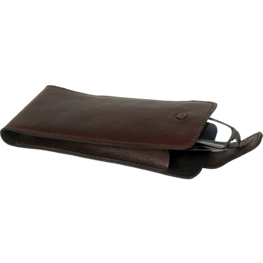 Handmade Leather Glasses Case - Snap Fastener, Authentic Estonian Design - Arctic Elegance