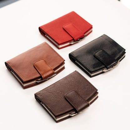 Handmade Leather Women's Wallet with Mirror - 8 Card Slots by Papillon - Arctic Elegance