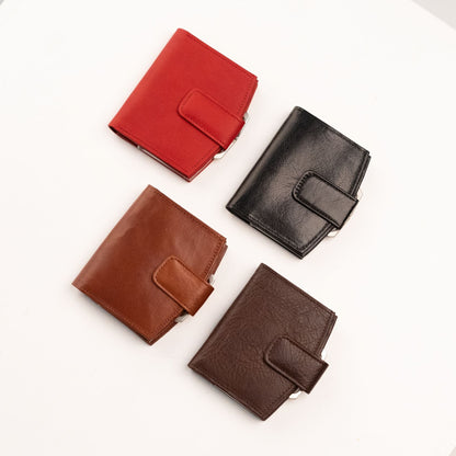 Handmade Leather Women's Wallet with Mirror - 8 Card Slots by Papillon - Arctic Elegance