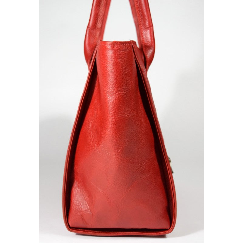 Cognac Leather Handbag No. 35-29 - Estonian Craftsmanship & Zipper Pocket - Arctic Elegance