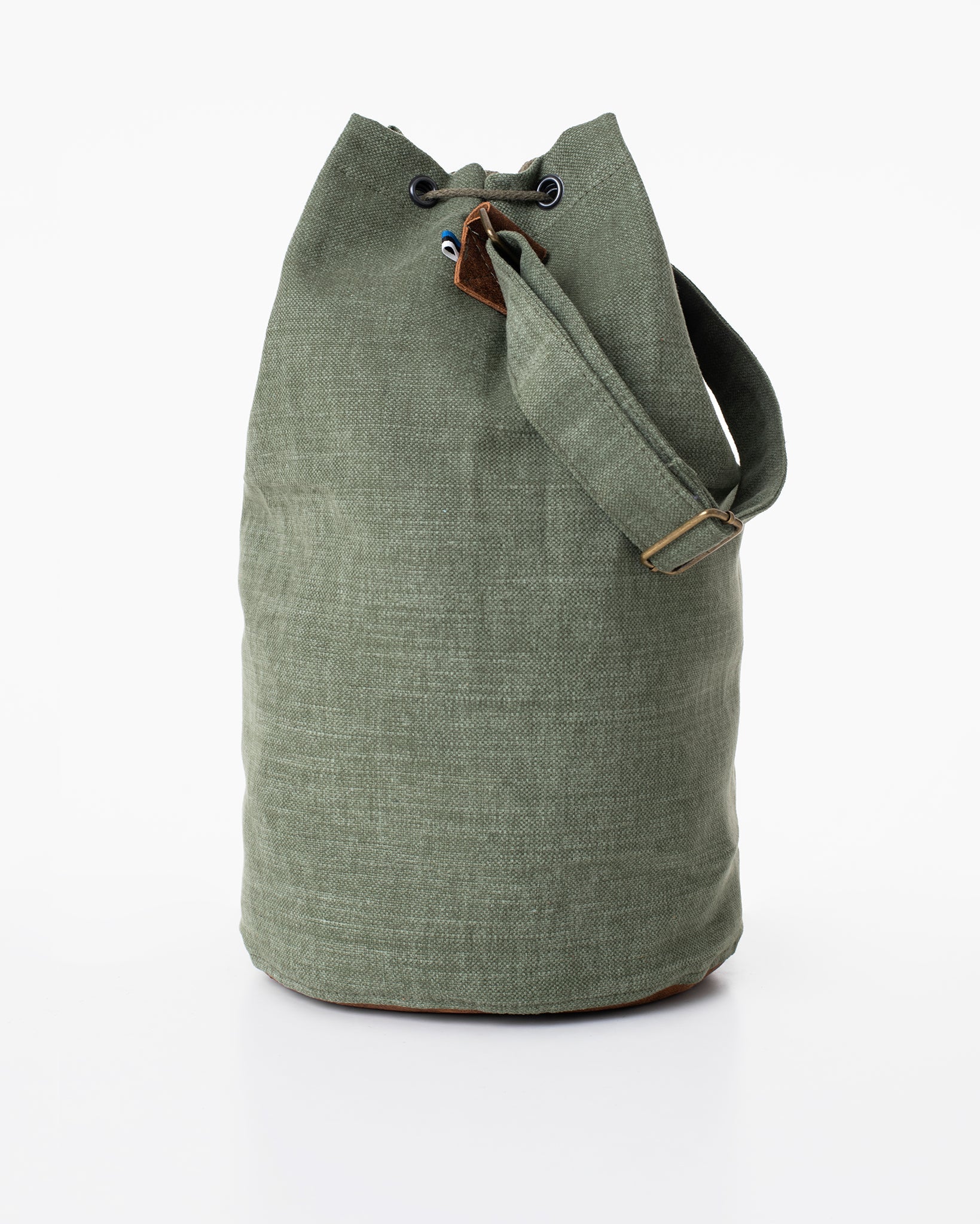 Märss Handmade Upcycled Bag - Light Green Faux Leather Details - Arctic Elegance