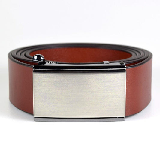 Men's Full - Grain Leather Belt - Adjustable Ratchet Buckle, 35mm Width - Arctic Elegance