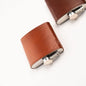 Stylish Hip Flask No. 21 - Genuine Leather & Stainless Steel, 177ml - Arctic Elegance